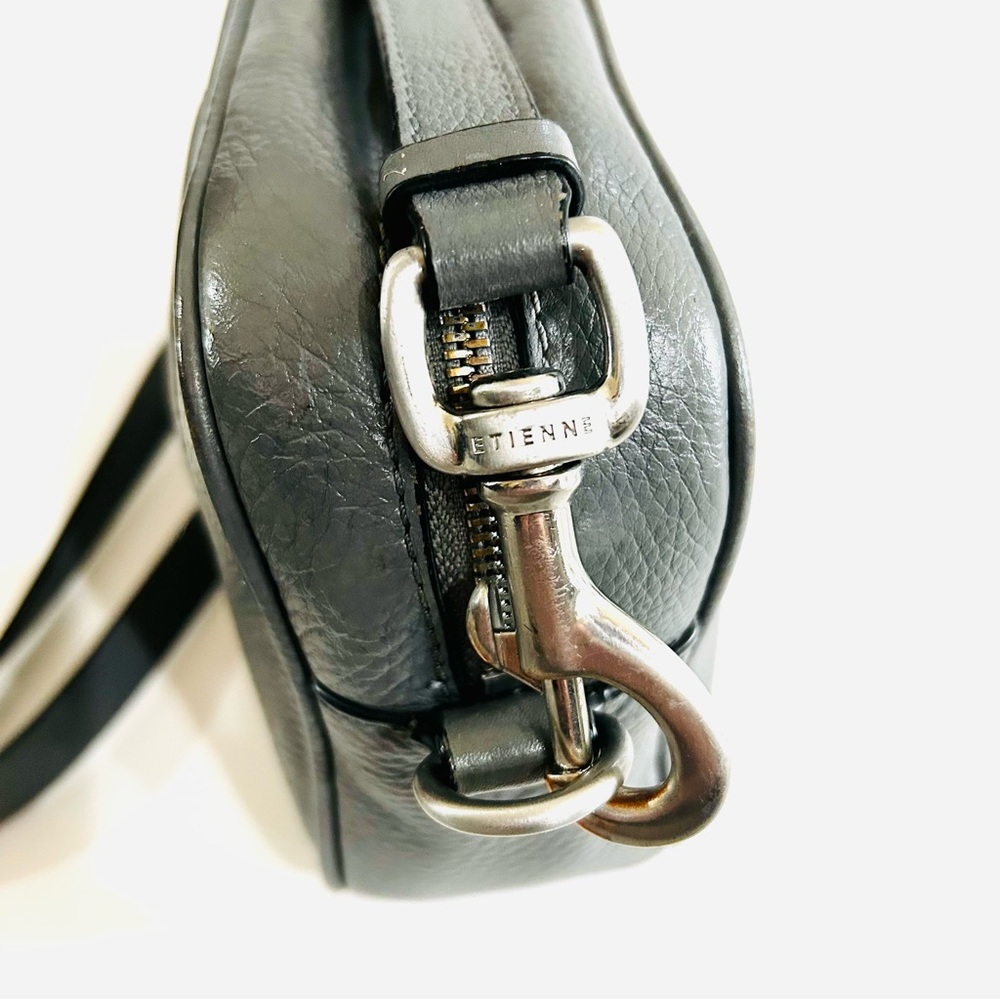 Etienne Aigner Gray Pebble Leather Crossbody Bag - Picture 5 of 11